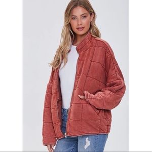 NWT Quilted Zip-Up Jacket “Rust”